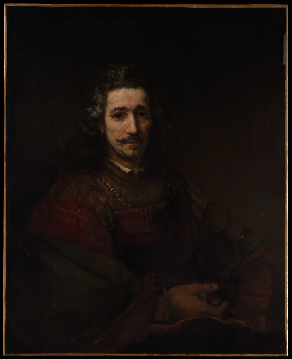 Man with a Magnifying Glass by Rembrandt van Rijn, painting, 1660-1663