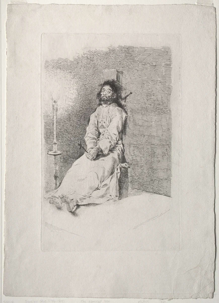 The Garroted Man by Francisco de Goya, print, 1778-1780