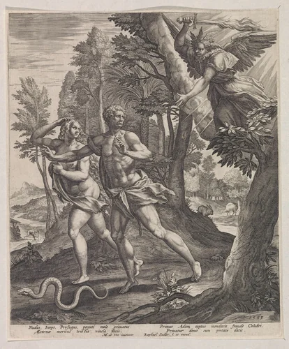 Expulsion from Paradise by Unknown, print, 1583