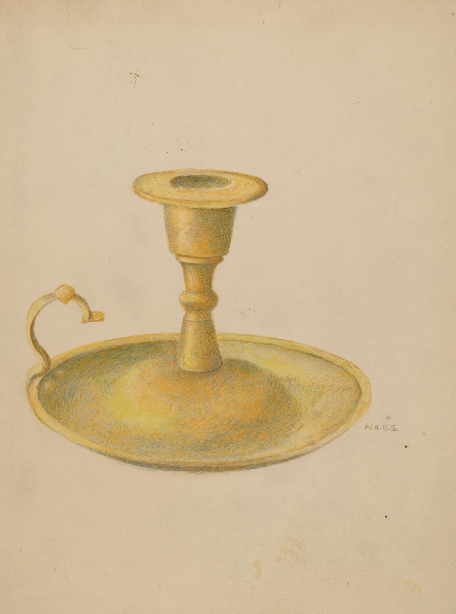 Candlestick by Margaret Stottlemeyer, index of american design, 1935-1942