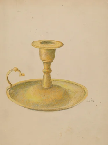 Candlestick by Margaret Stottlemeyer, index of american design, 1935-1942
