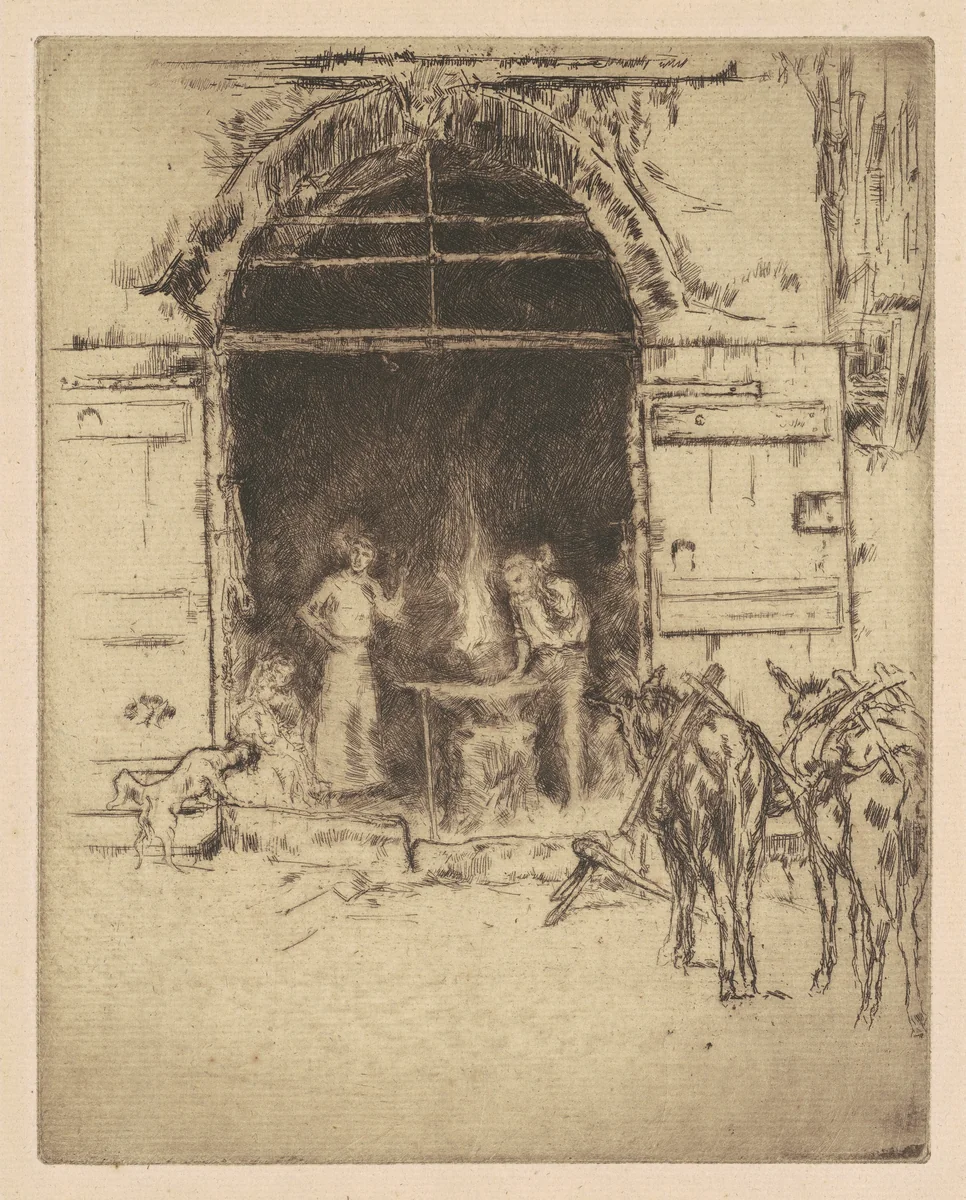Flaming Forge by James McNeill Whistler; Nathaniel Sparks, print, 1901
