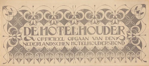 Titelvignet voor De Hotelhouder by Karel Petrus Cornelis de Bazel, print, 1898