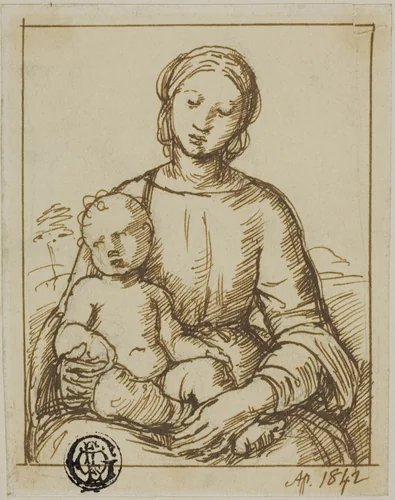 Madonna and Child by Raffaello Sanzio, drawing, 1842