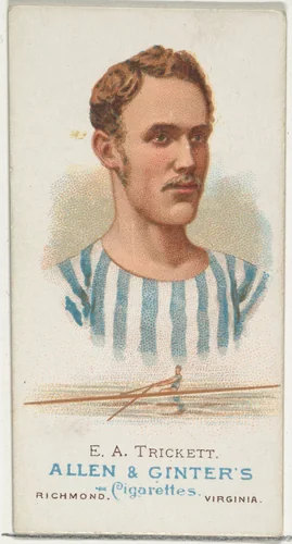 E.A. Trickett, Oarsman, from World's Champions, Series 1 (N28) for Allen & Ginter Cigarettes by Allen & Ginter, print, 1887