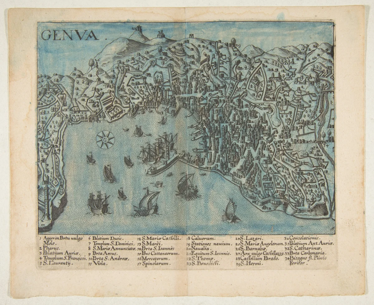 View of Genoa by anonymous, print, 1604