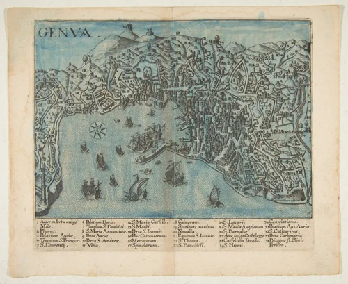 View of Genoa by anonymous, print, 1604