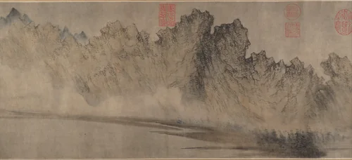 Cloudy Mountains by Fang Congyi, painting, 1360-1370
