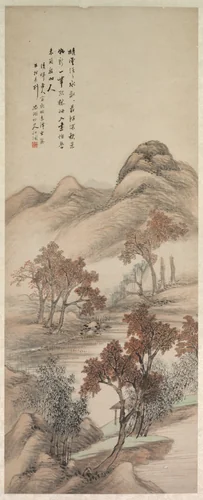 Autumn Landscape by Yang Borun, painting, 1870-1911