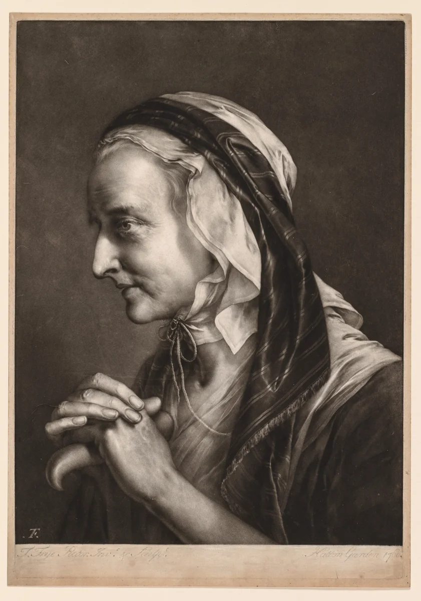 First Series of Life-Sized Heads: Mrs. Frye by Thomas Frye, print, 1760