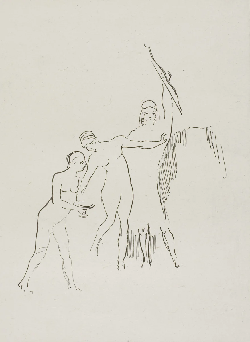 Immediately Three Goddesses Arise, plate 11 of 24 by Odilon Redon, print, 1896