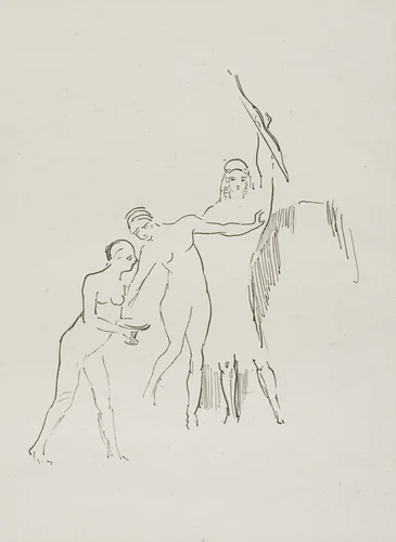 Immediately Three Goddesses Arise, plate 11 of 24 by Odilon Redon, print, 1896