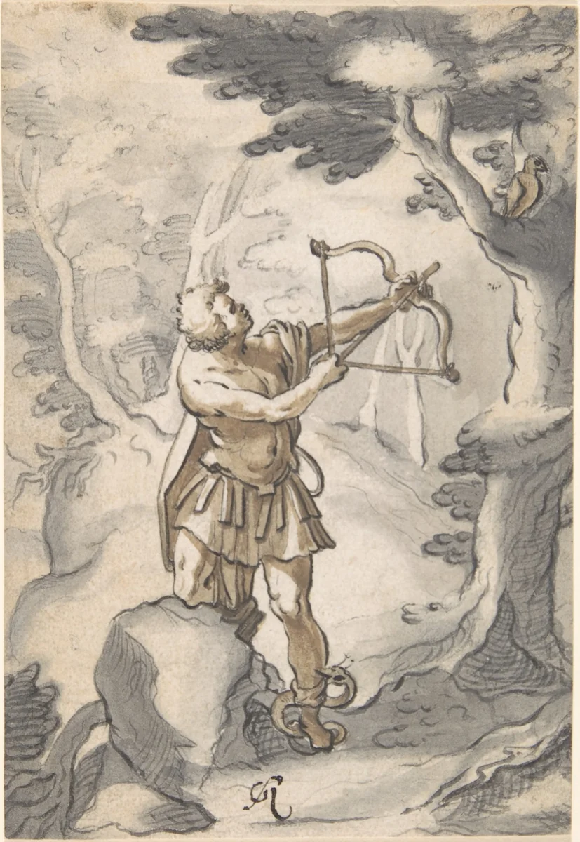 Philoctetes Being Bitten by the Snake by Gotthard Ringgli, drawing, 1575-1635