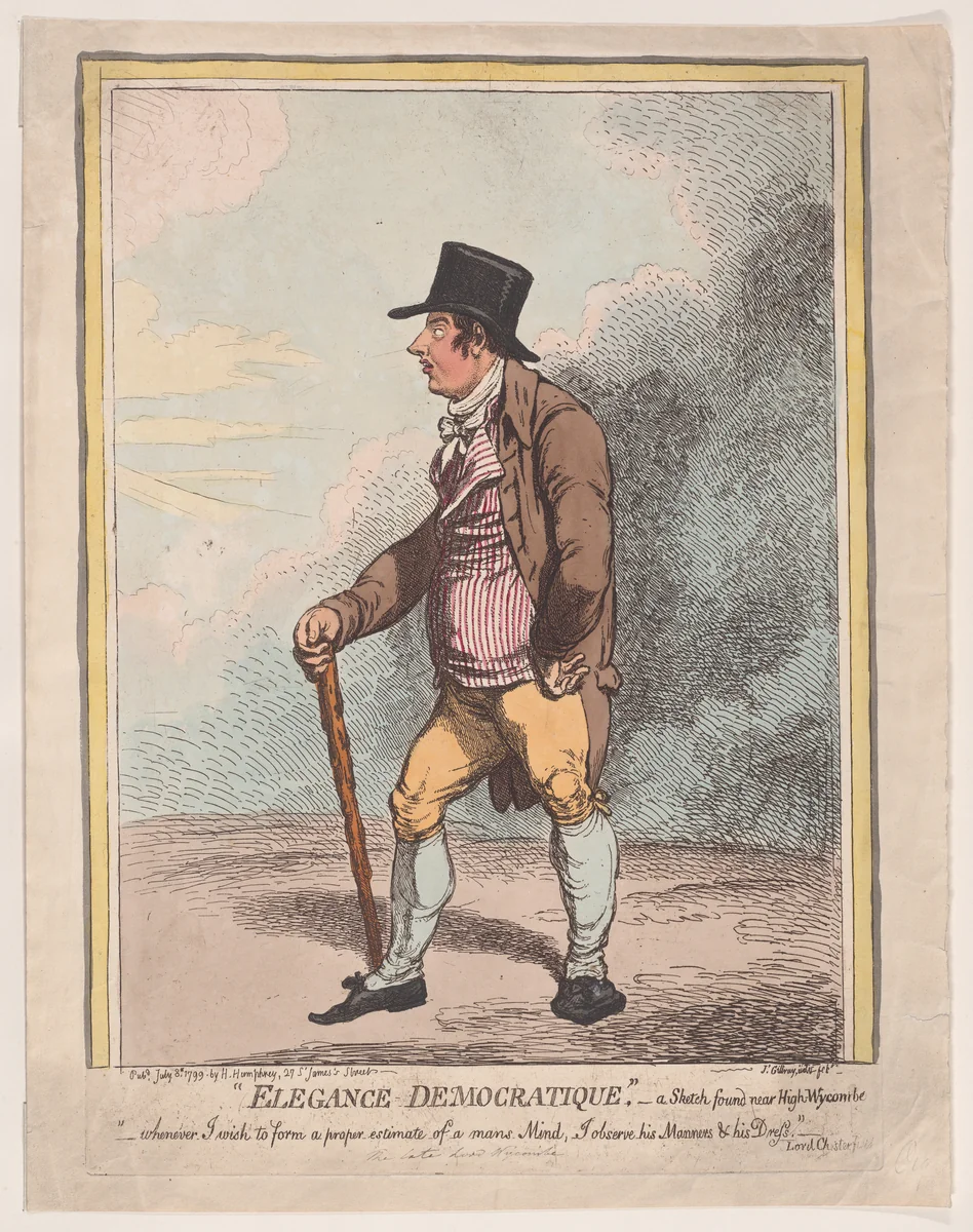 Elegance Democratique – A Sketch Found Near High-Wycombe by James Gillray, print, 1799