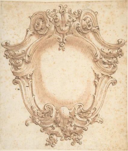 Design for a Cartouche by anonymous, drawing, 1600-1799