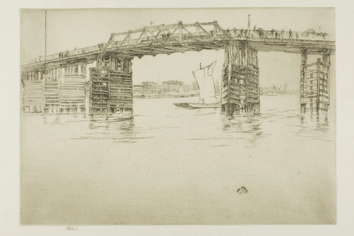 Old Battersea Bridge by James McNeill Whistler, print, 1879