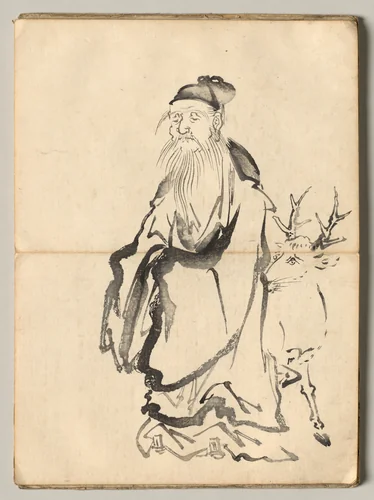 Jurojin from Ōkyo Picture Book by Maruyama Ōkyo (円山応挙), book, 1850