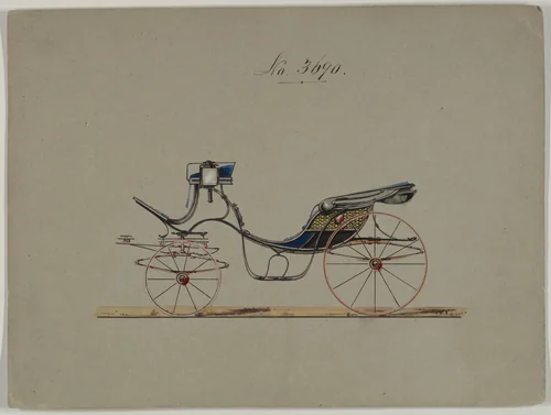 Design for Cabriolet or Victoria, no. 3690 by Brewster & Co., drawing, 1881