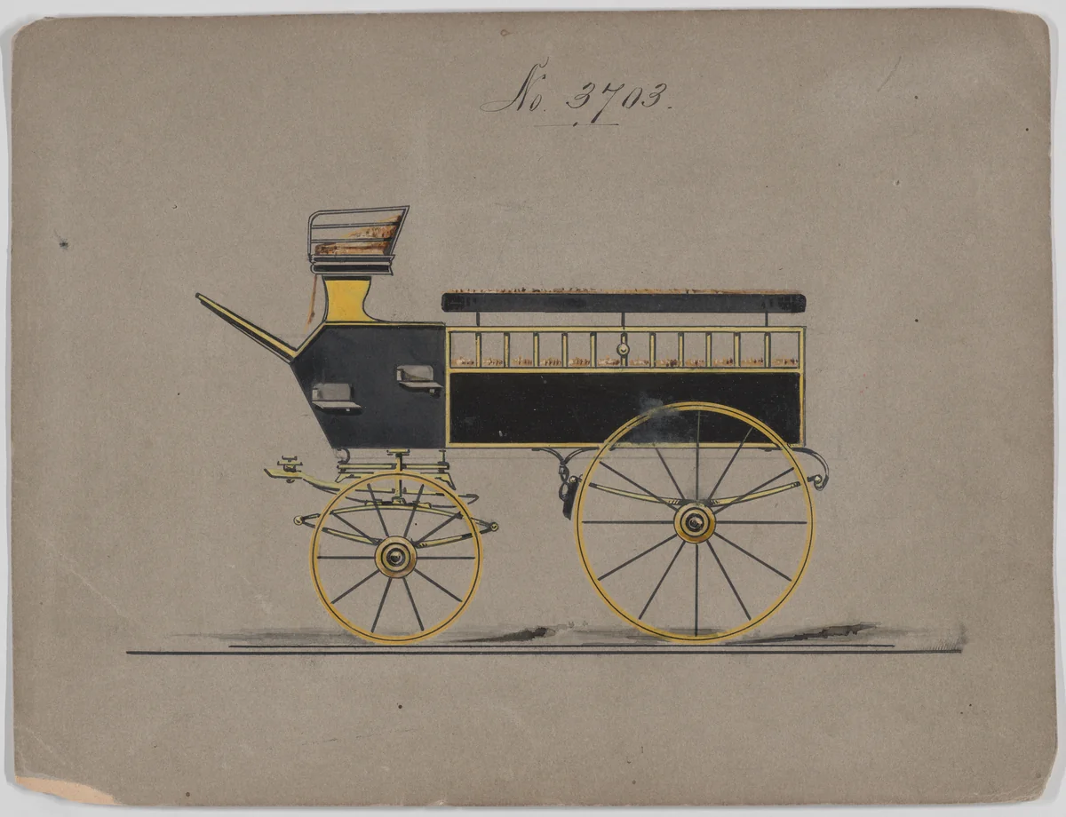 Wagonette Break #3703 by Brewster & Co., drawing, 1881
