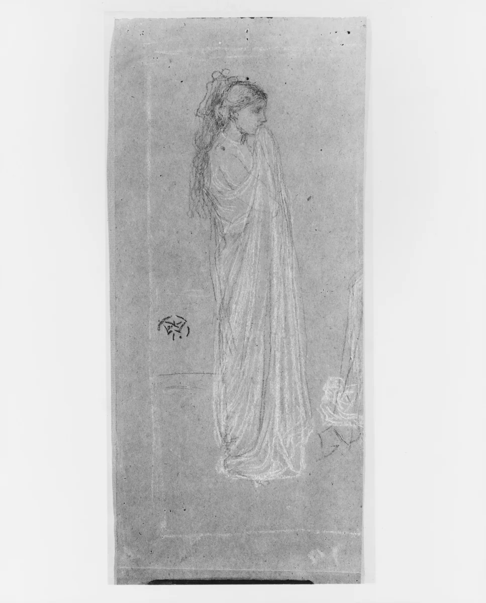 Draped Female Figure by James McNeill Whistler, artwork, 1863