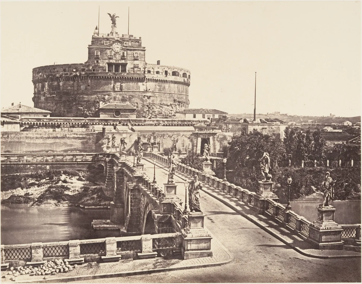 Ponte e Castel S. Angelo by Eugène Constant, photograph, 1848-1852
