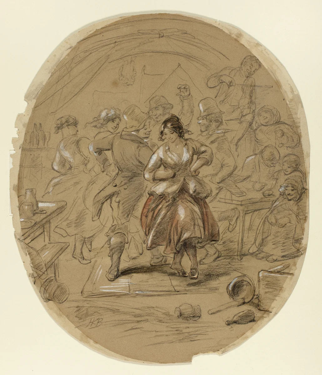 Irish Dance by Hablot Knight Browne, drawing, 1835-1882