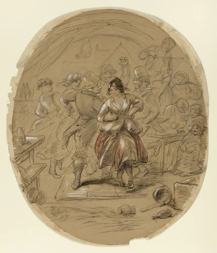 Irish Dance by Hablot Knight Browne, drawing, 1835-1882