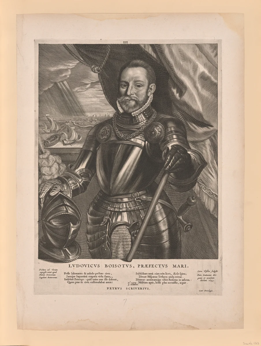 Lodewijk van Boisot, Admiral of Zeeland, from Quatuor Personae by Cornelis Visscher, print, 1649