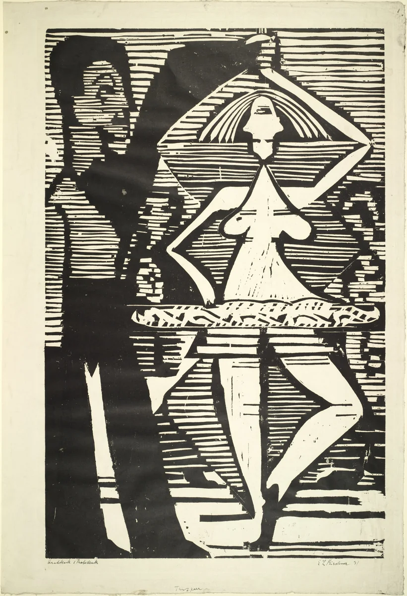 Dancing Couple (Tanzpaar) by Ernst Ludwig Kirchner, print, 1932