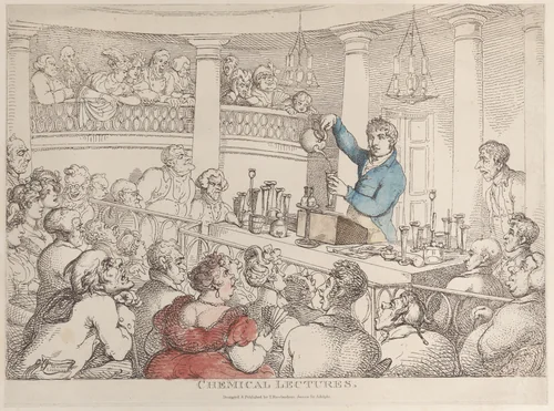 Chemical Lectures by Thomas Rowlandson, print, 1810-1820