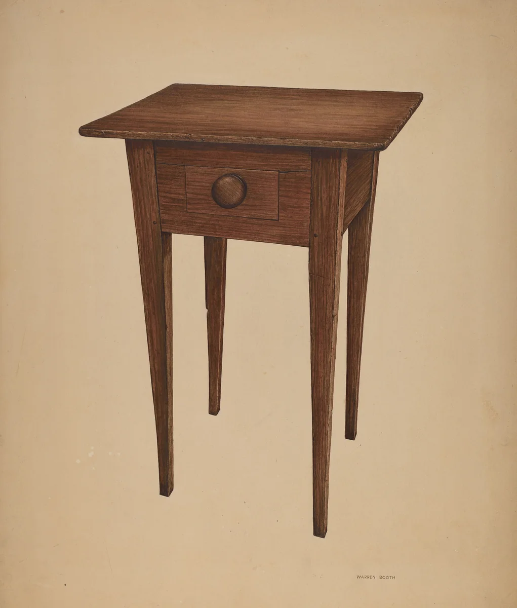 Table by Warren Booth, index of american design, 1940