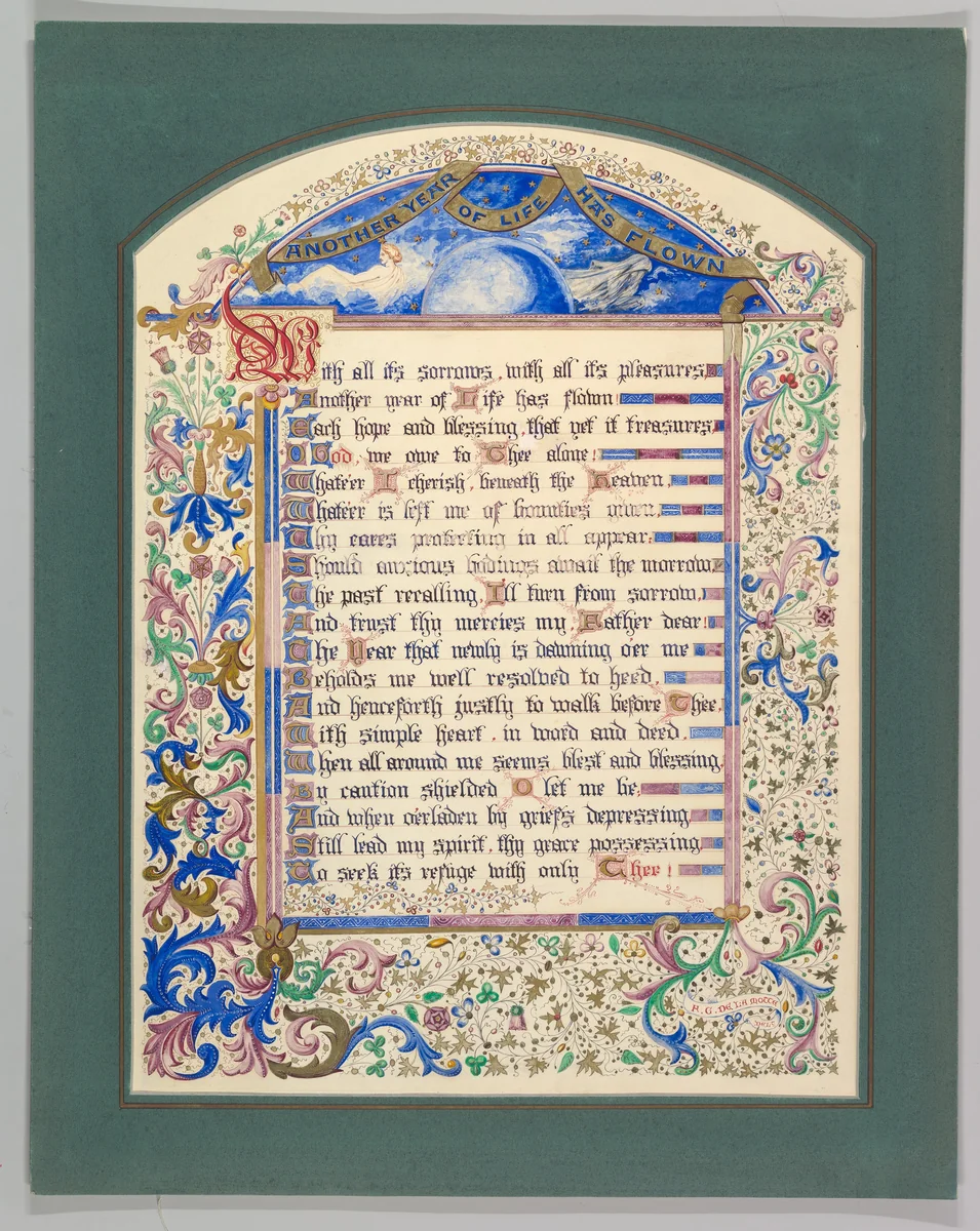 Another Year of LIfe Has Flown by Freeman Gage Delamotte, drawing, 1830-1862