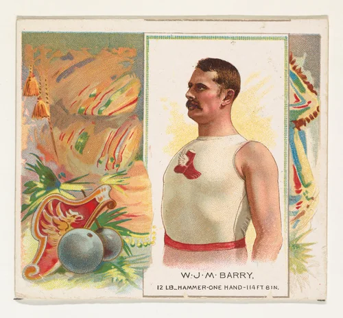 W.J.M. Barry, Hammer Throw, from World's Champions, Second Series (N43) for Allen & Ginter Cigarettes by Allen & Ginter, print, 1888