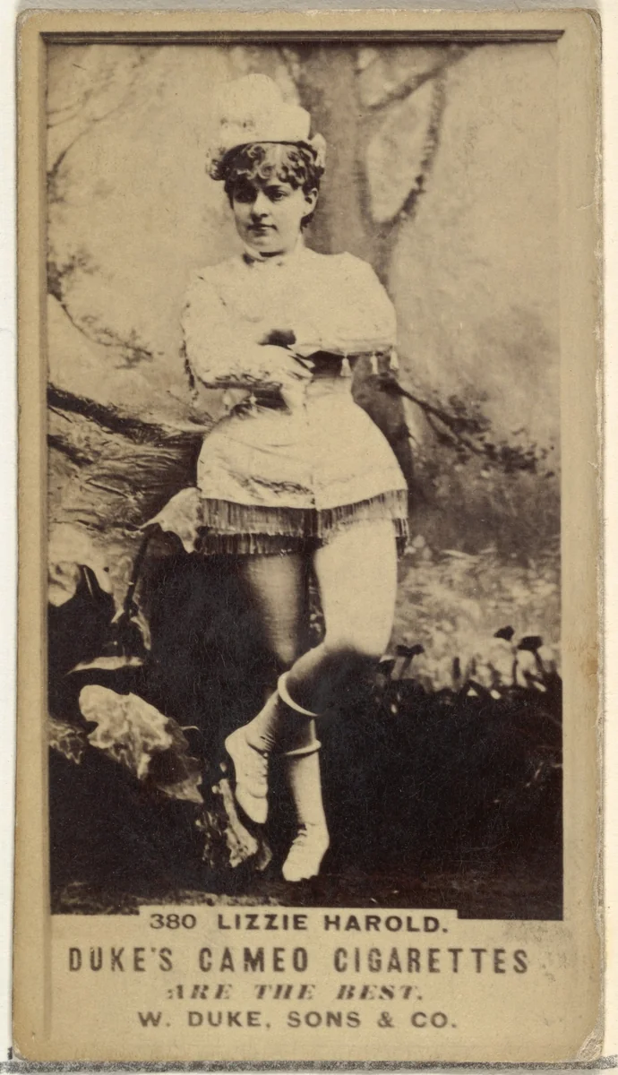 Card Number 380, Lizzie Harold, from the Actors and Actresses series (N145-5) issued by Duke Sons & Co. to promote Cameo Cigarettes by W. Duke, Sons & Co., photograph, 1880-1889