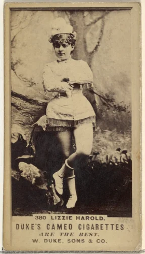 Card Number 380, Lizzie Harold, from the Actors and Actresses series (N145-5) issued by Duke Sons & Co. to promote Cameo Cigarettes by W. Duke, Sons & Co., photograph, 1880-1889