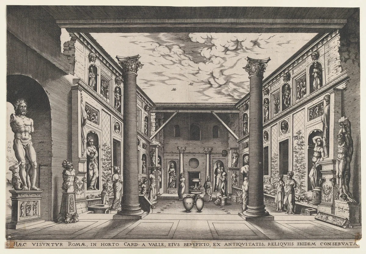 Della Valle Museum, from "Speculum Romanae Magnificentiae" by Maarten van Heemskerck, print, 1530-1580