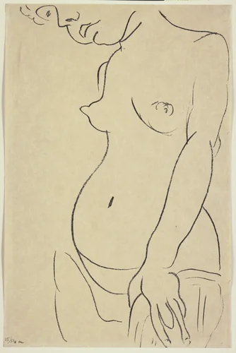 Three-Quarter Nude, Head Partly Showing (Nu de trois-quarts, une partie de la tête coupée) by Henri Matisse, print, 1913