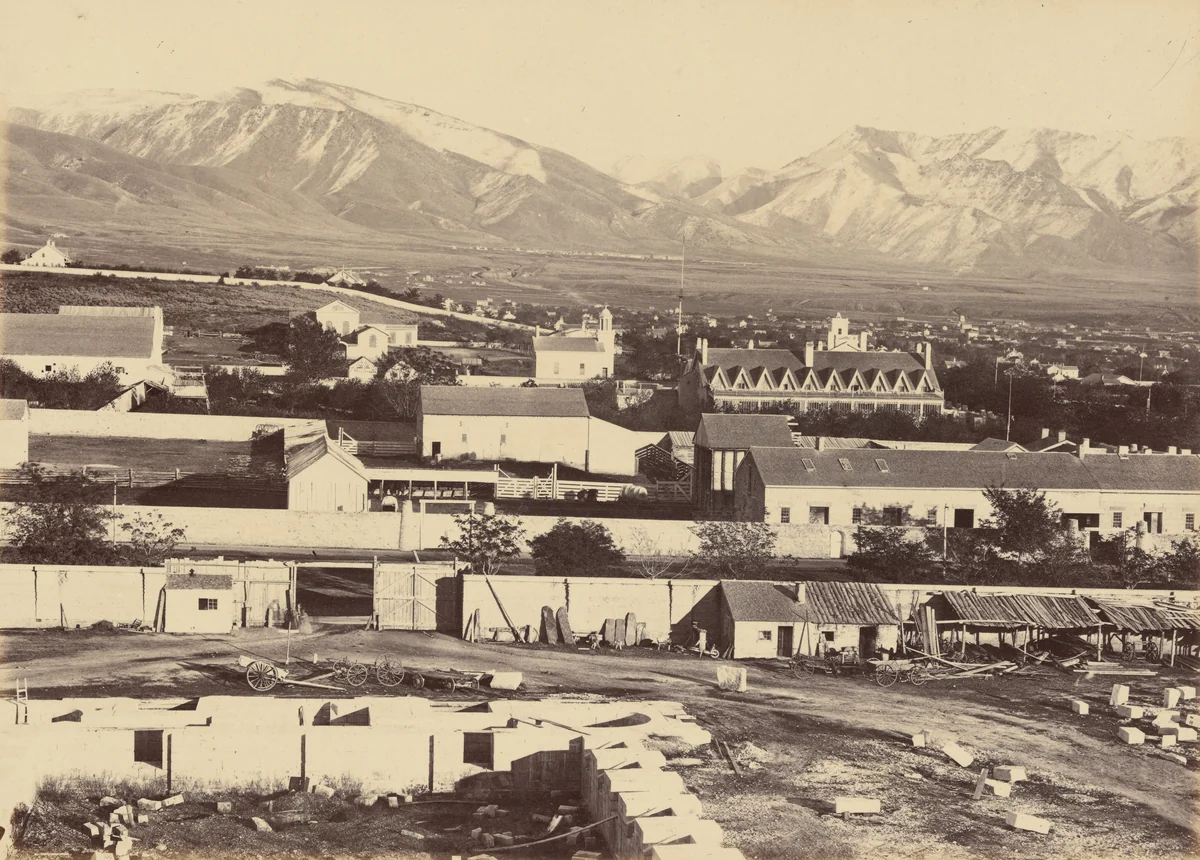 Plate 45. Salt Lake City, from the Top of the Tabernacle by Andrew Joseph Russell, photograph, 1869