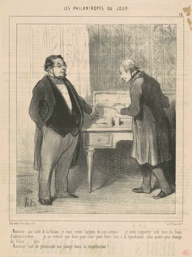 Monsieur par suite de la fusion by Honoré Daumier, print, 1846