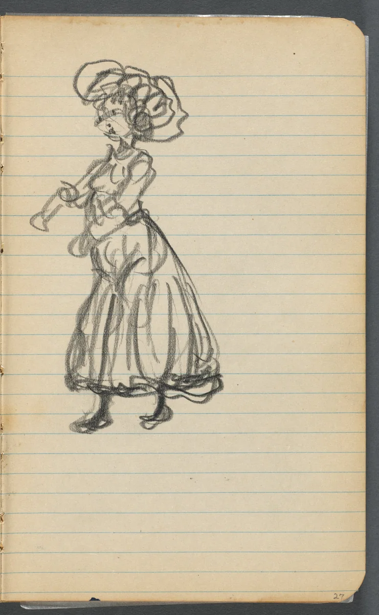 Sketchbook, page 027: Female Figure by Maurice Prendergast, book, 1905-1910