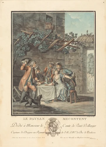 Le paysan mecontent by Jean-Baptiste Morret; Antoine Borel, print, 1740-1850