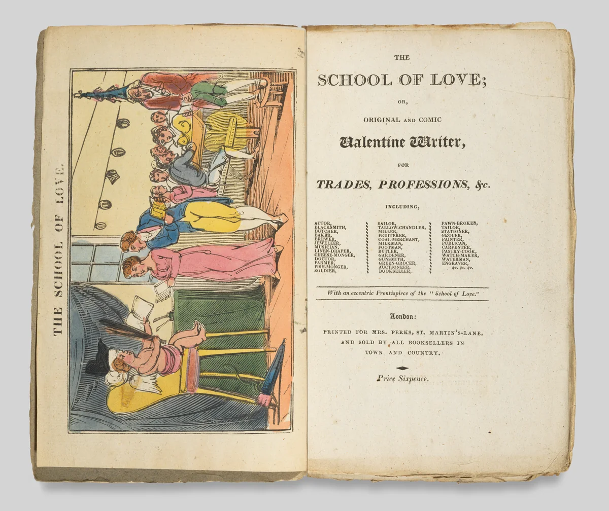 The School of Love; or, Original and Comic Valentine Writer, for Trades, Professions, &c. by Mrs. Perks, book, 1814