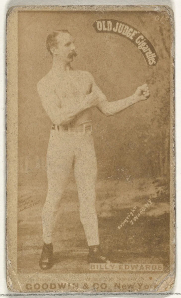 Billy Edwards, from the Celebrities and Prizefighters series (N174) for Old Judge Cigarettes by Goodwin & Company, photograph, 1887-1888