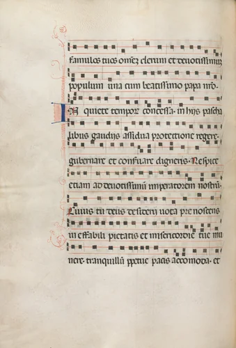 Missale: Fol. 157v: Music for "Exultet" by Bartolommeo Caporali, book, 1469