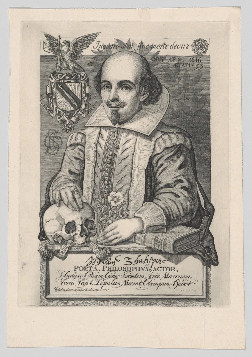 William Shakespeare by Charles William Sherborn, print, 1876