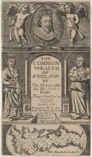 Title Page to Sir Thomas Smith, The Commonwealth of England by William Marshall, print, 1633