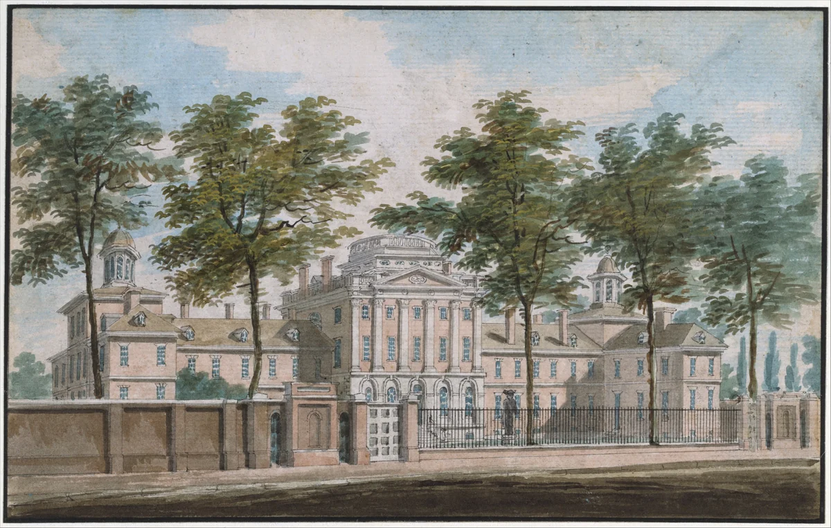 The Pennsylvania Hospital, Philadelphia by Pavel Svinin, artwork, 1811-1816