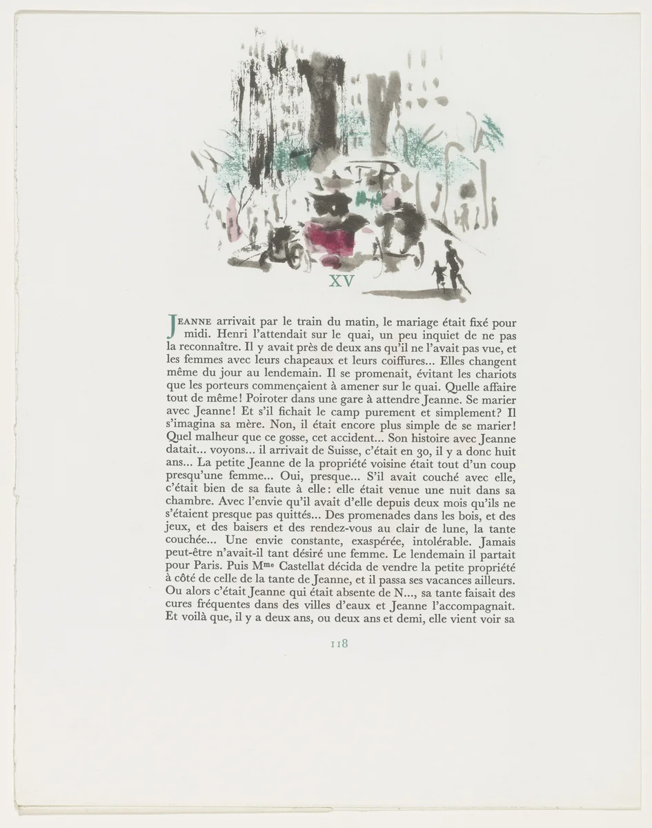 Headpiece (page 118) from Mille Regrets (A Thousand Regrets) by Christian Bérard, illustrated book, 1947