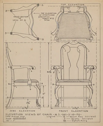 Chair by Francis Law Durand, index of american design, 1935-1942