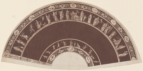 A Fan with Classical Figures Processing to Apollo by French 18th Century, print, 1790-1800